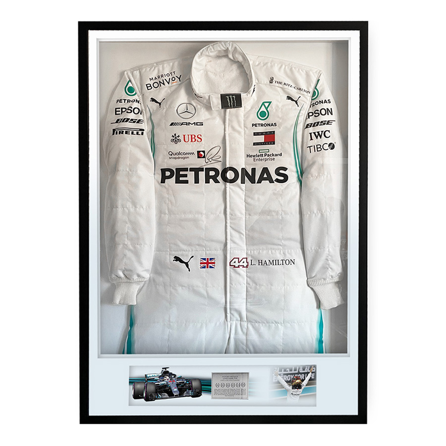 Lewis Hamilton Signed Mercedes 2019 F1 Suit - Official & Framed