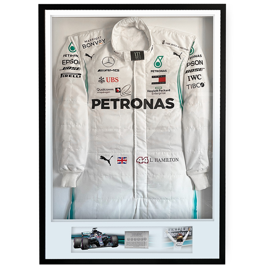 Lewis Hamilton Signed Mercedes 2019 F1 Suit - Official & Framed