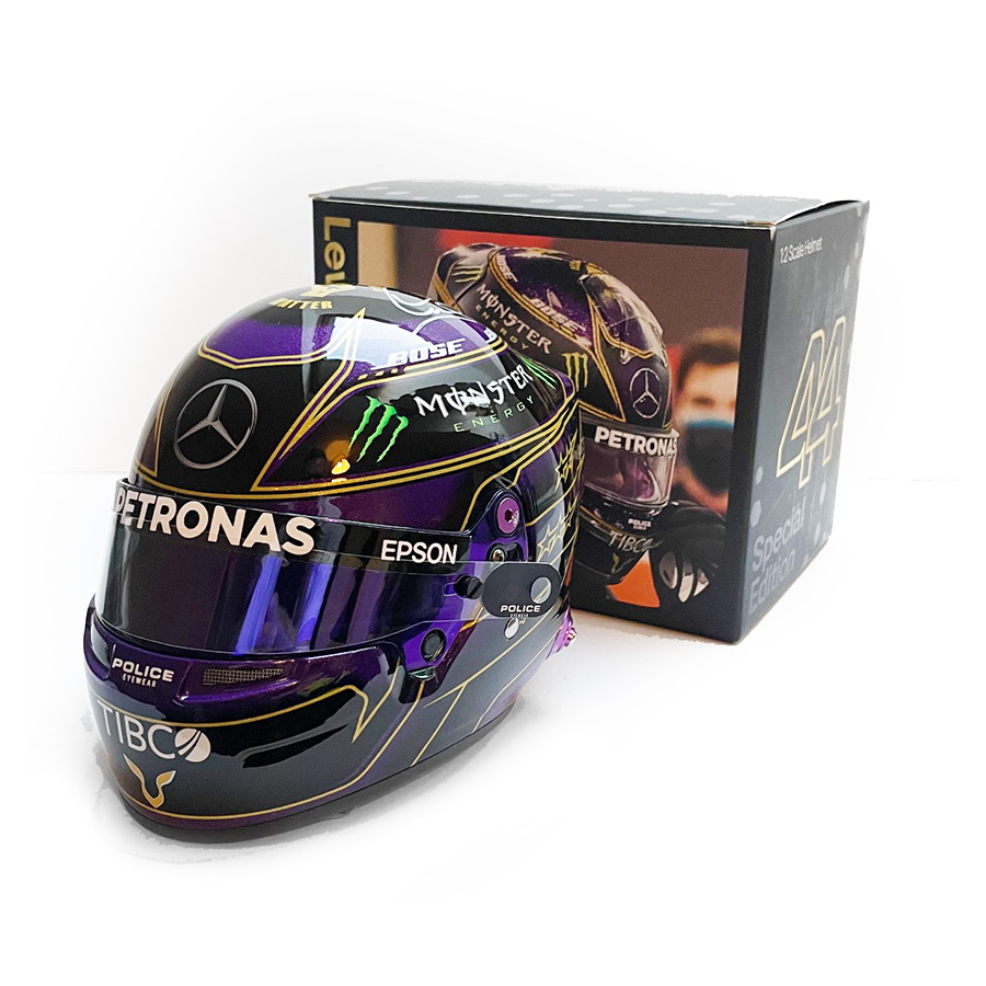 Lewis Hamilton Signed 1/2 Scale Helmet - Abu Dhabi 2020 Mercedes F1