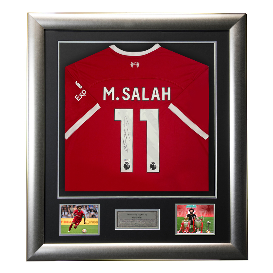 Mo Salah Signed Liverpool FC Shirt - LFC Framed Display