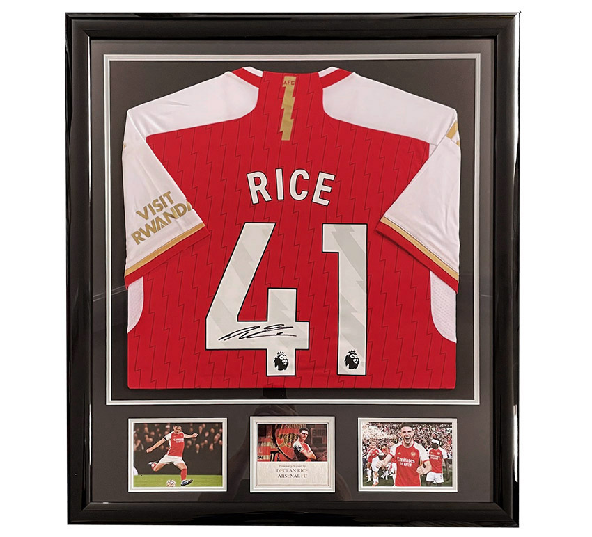 Declan Rice Signed Arsenal FC Shirt - Deluxe Framing