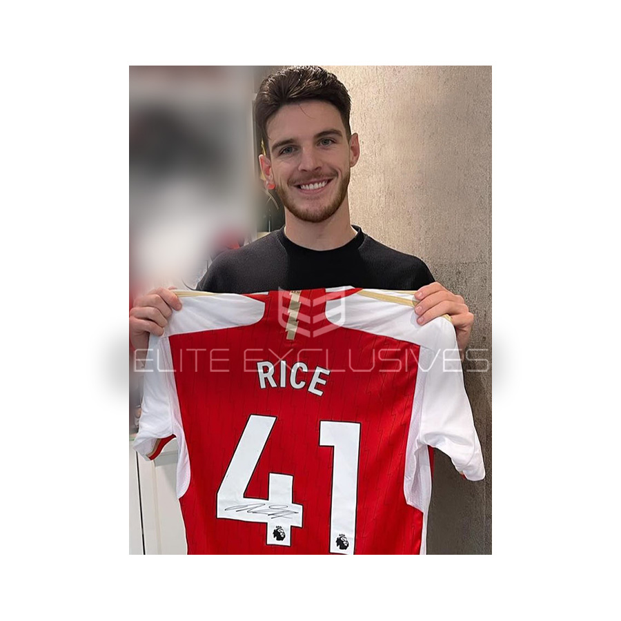 Declan Rice Signed Arsenal FC Shirt - Deluxe Framing