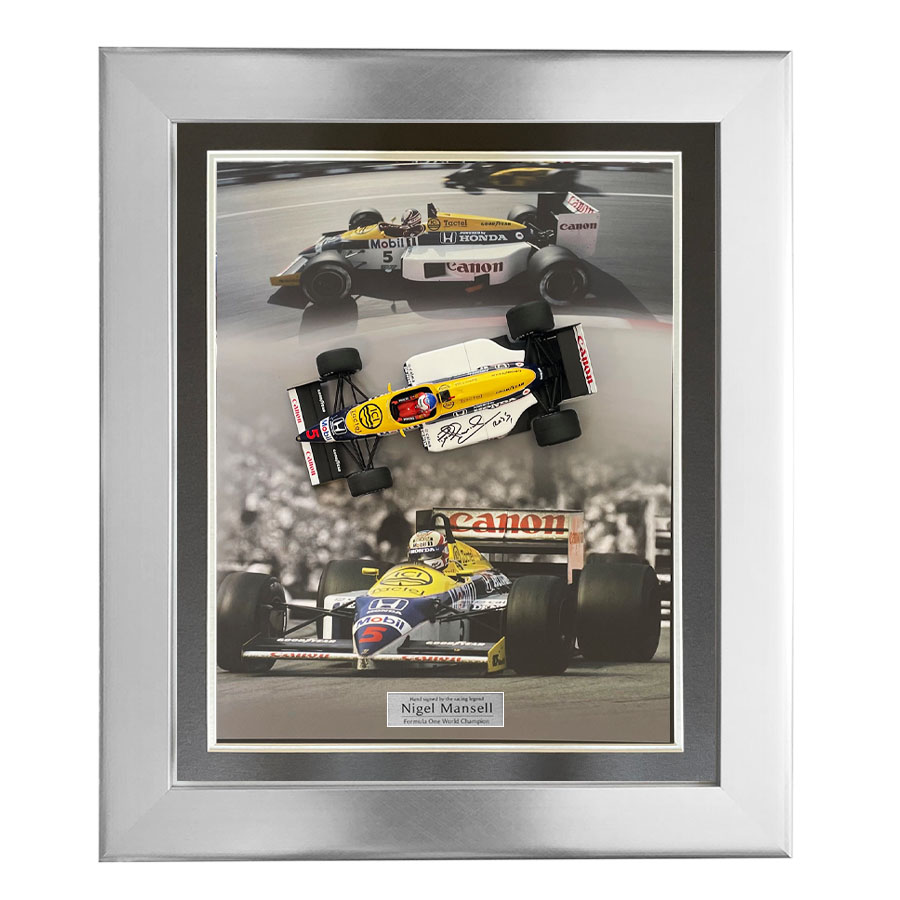 Nigel Mansell Signed 1986 Williams F1 Model Silverstone Framed Display