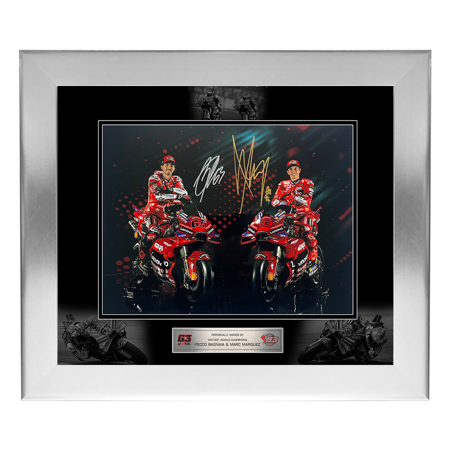 Marc Marquez & Francesco Bagnaia Signed Photo Display - Ducati 2025
