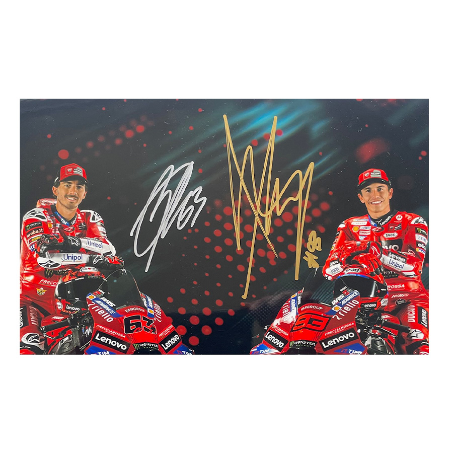 Marc Marquez & Francesco Bagnaia Signed Photo Display - Ducati 2025