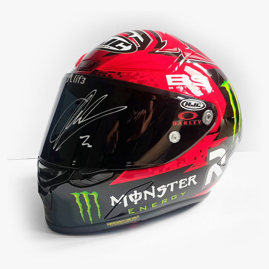 Fabio Quartararo Signed MotoGP Monster Yamaha HJC RPHA-1 Helmet