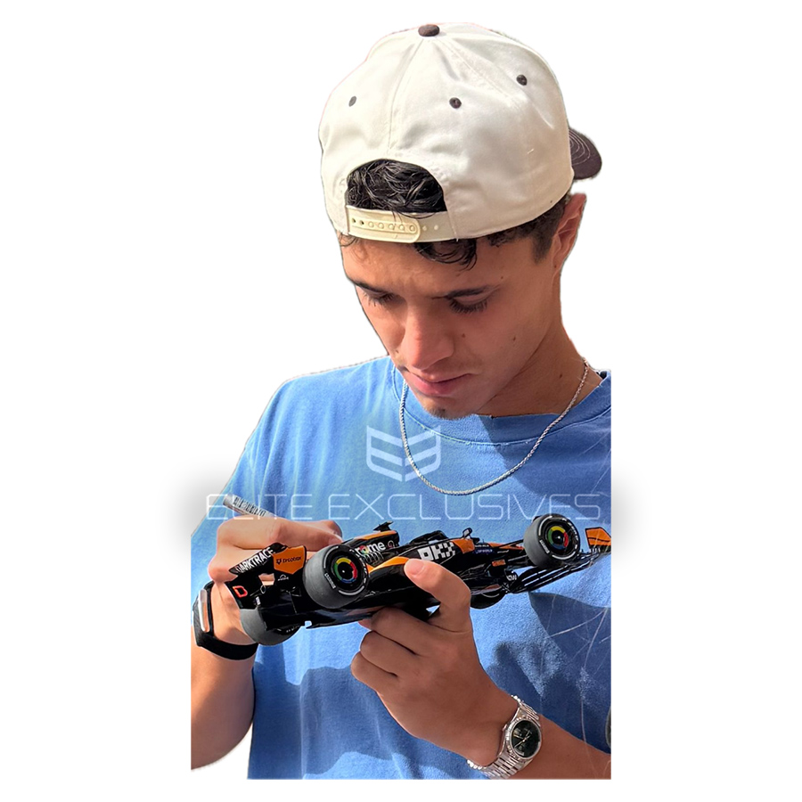 Lando Norris Signed 2024 1:18 Scale Model Framed Display - McLaren F1