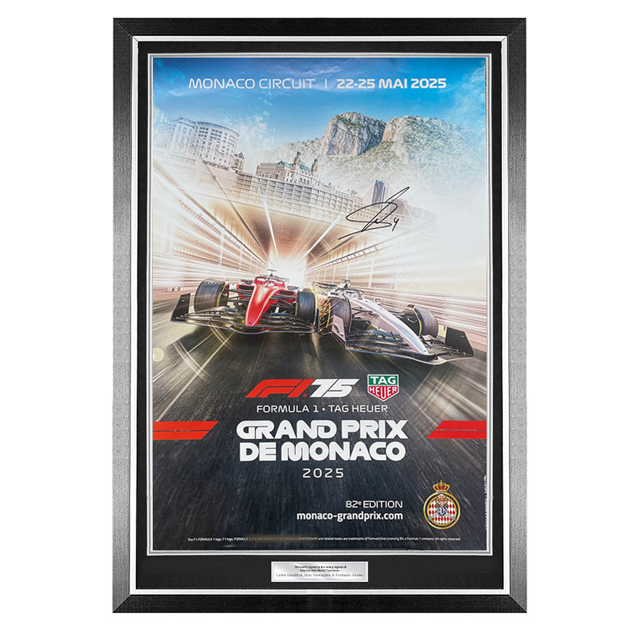 Lando Norris Signed 2025 Monaco GP F1 Poster Display - McLaren F1