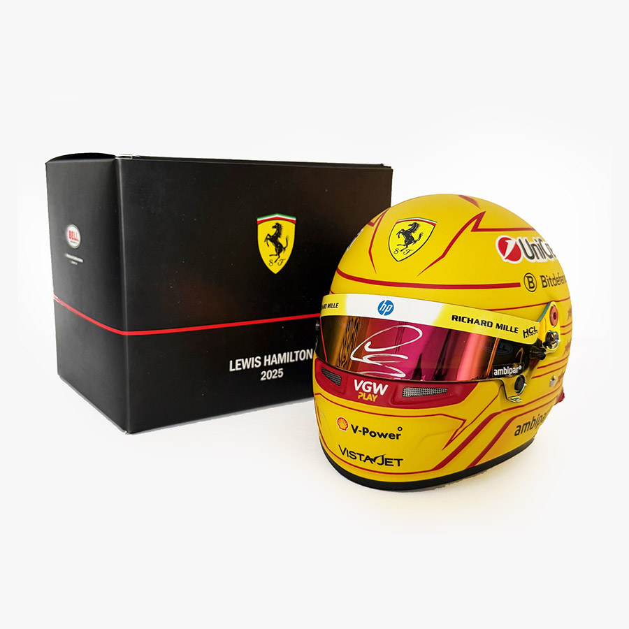 Lewis Hamilton Signed 1/2 Scale Helmet - 2025 Ferrari F1