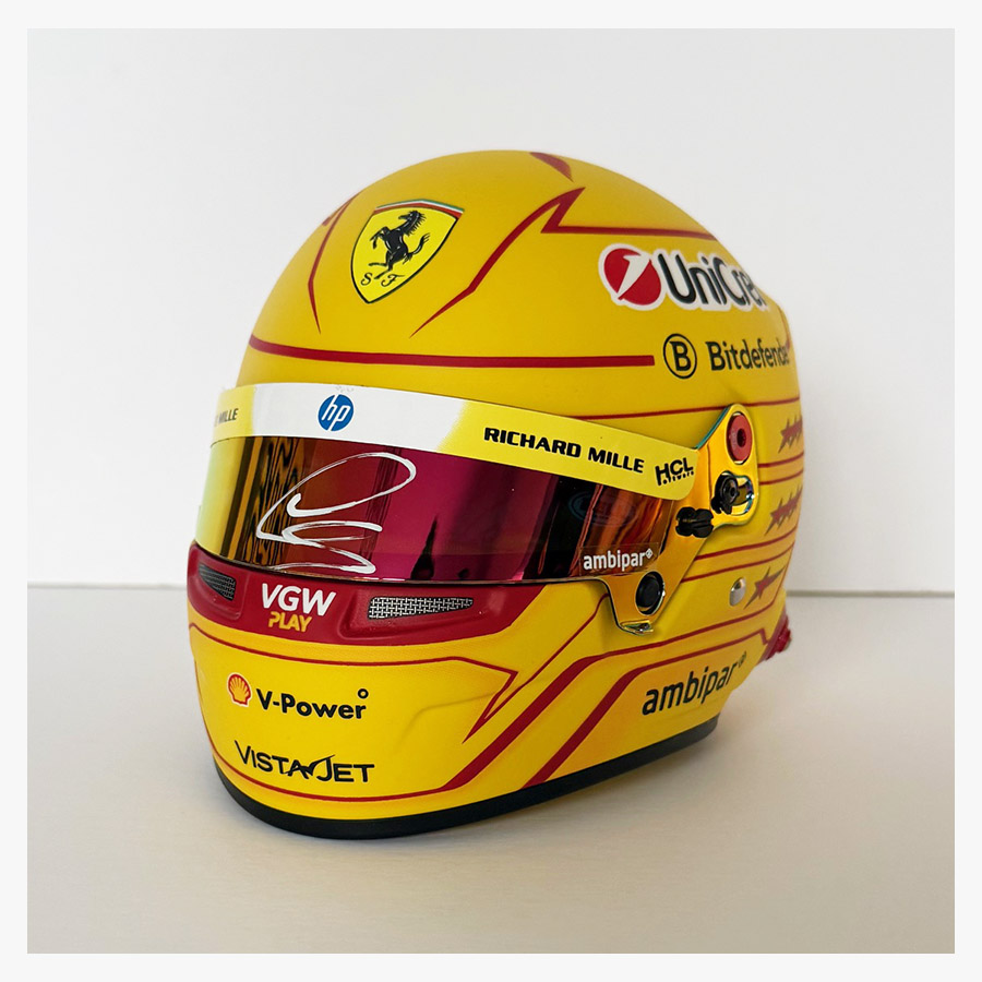 Lewis Hamilton Signed 1/2 Scale Helmet - 2025 Ferrari F1