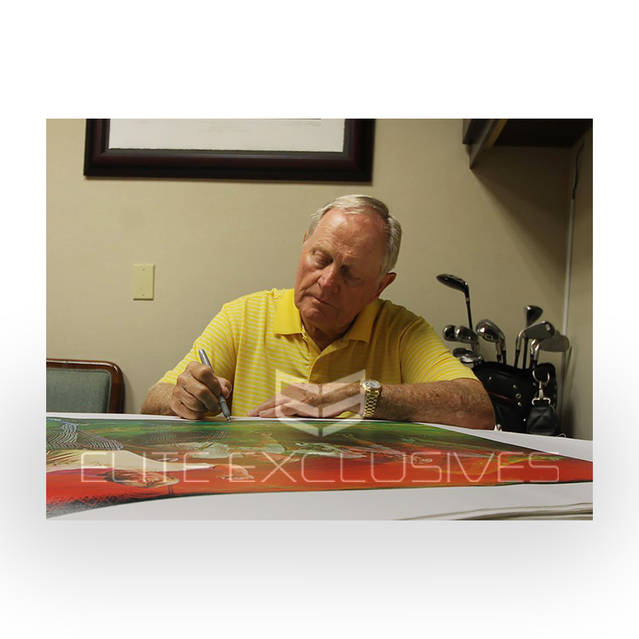 Jack Nicklaus Signed Soundwaves Art Print Framed Display