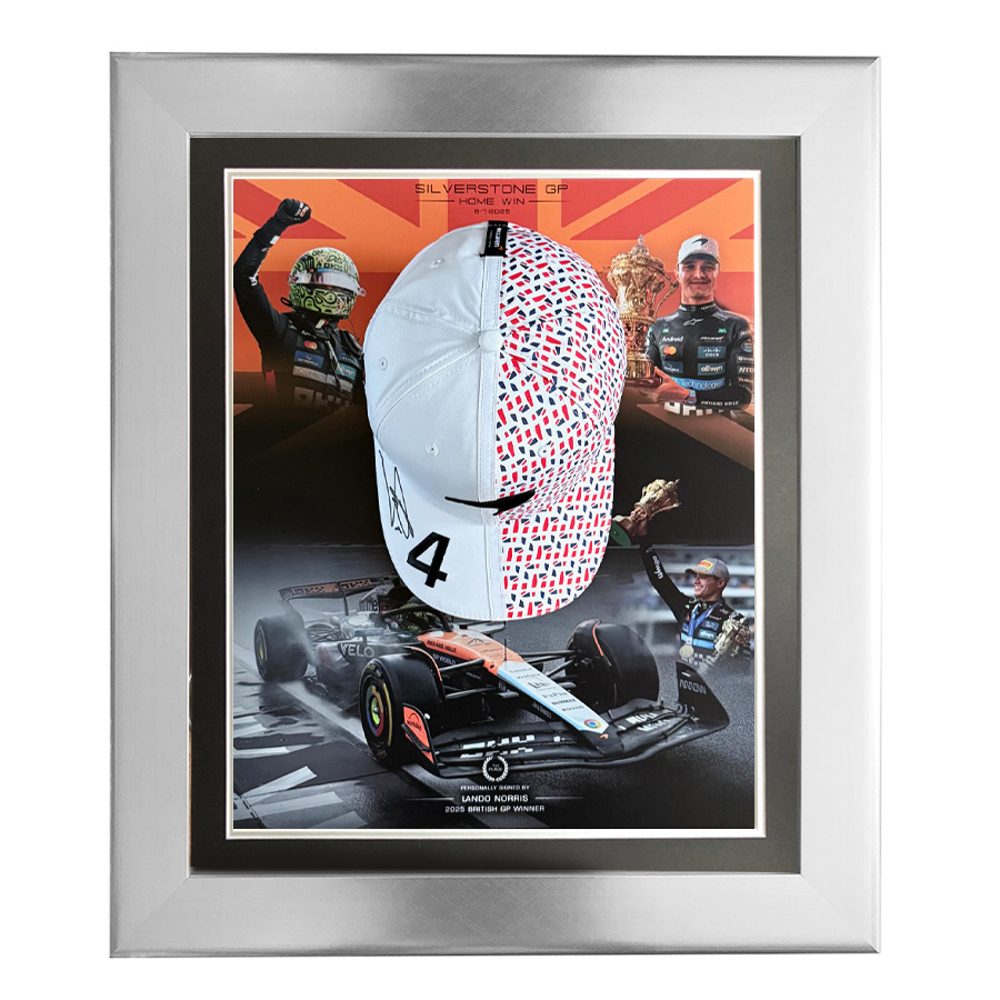 Lando Norris Signed 2025 Silverstone GP Cap Display - McLaren F1