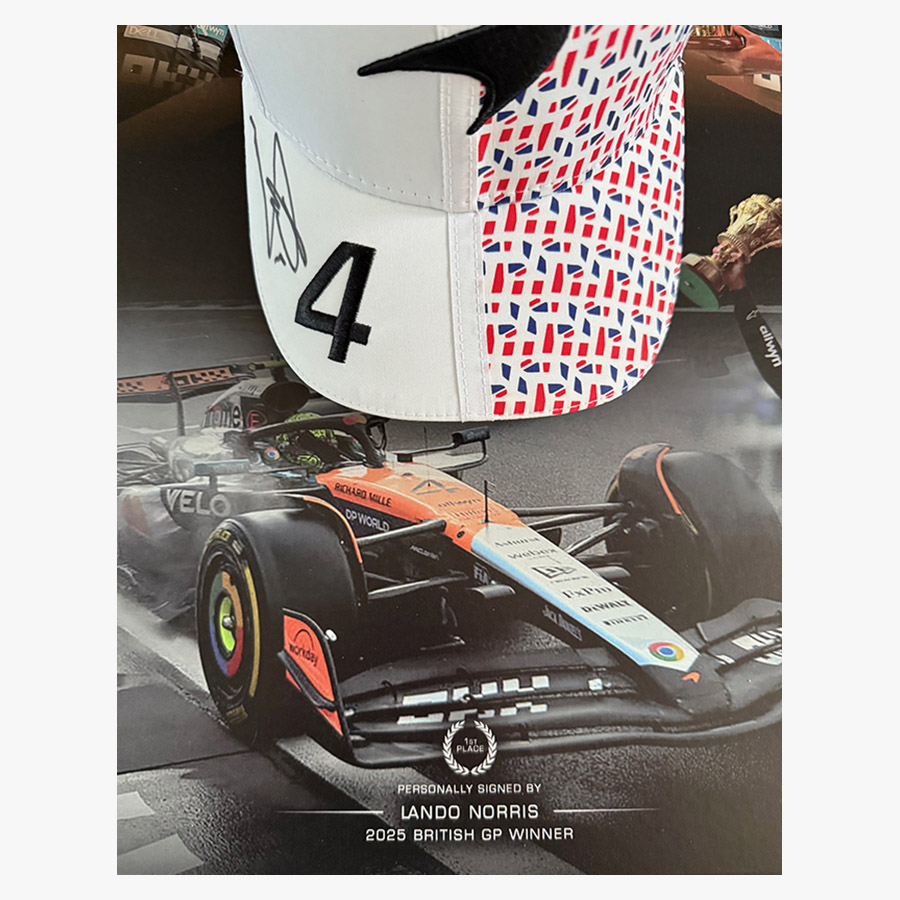 Lando Norris Signed 2025 Silverstone GP Cap Display - McLaren F1