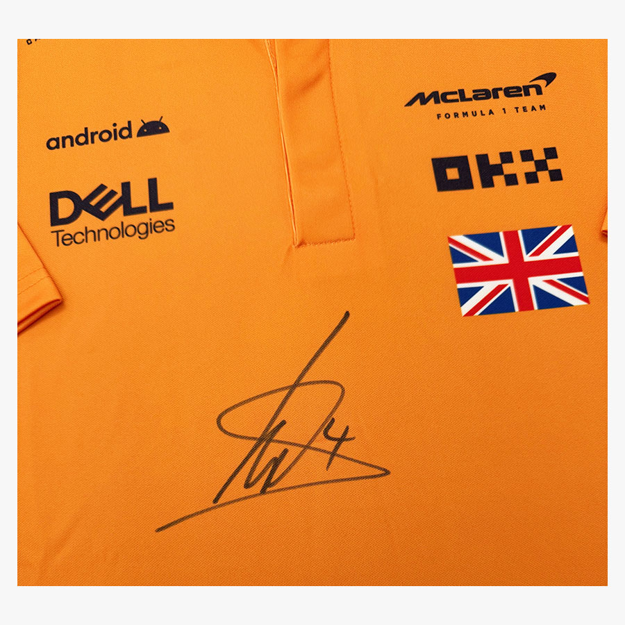 Lando Norris Signed Mclaren Shirt Framed Display - McLaren F1