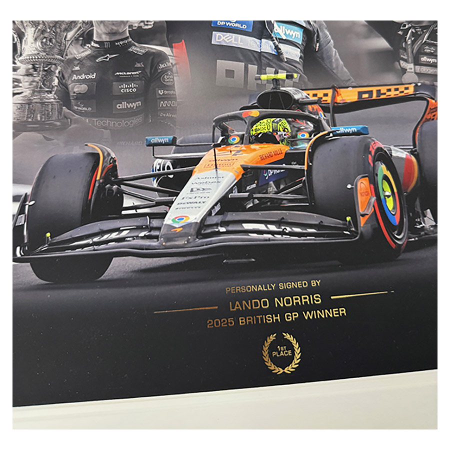 Lando Norris Signed 2025 Silverstone GP Home Win Print Display - McLaren F1 - Image 3