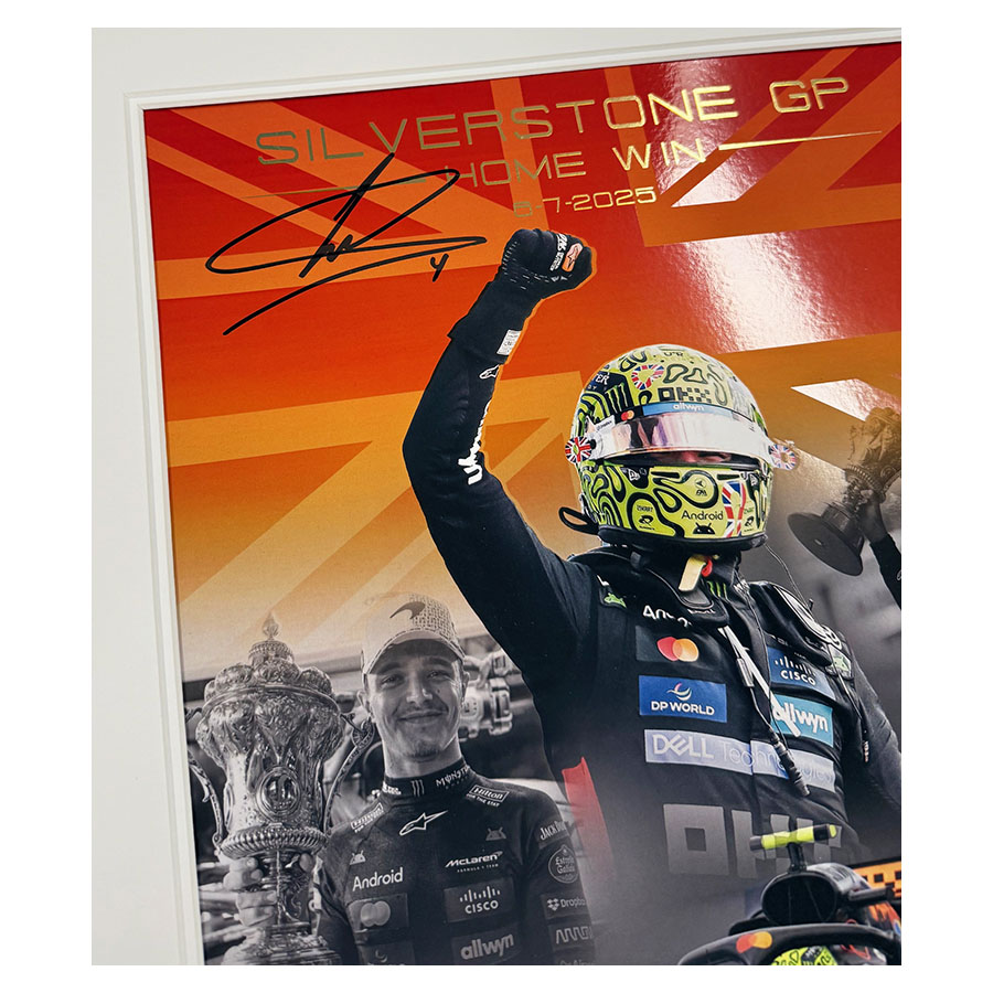 Lando Norris Signed 2025 Silverstone GP Home Win Print Display - McLaren F1