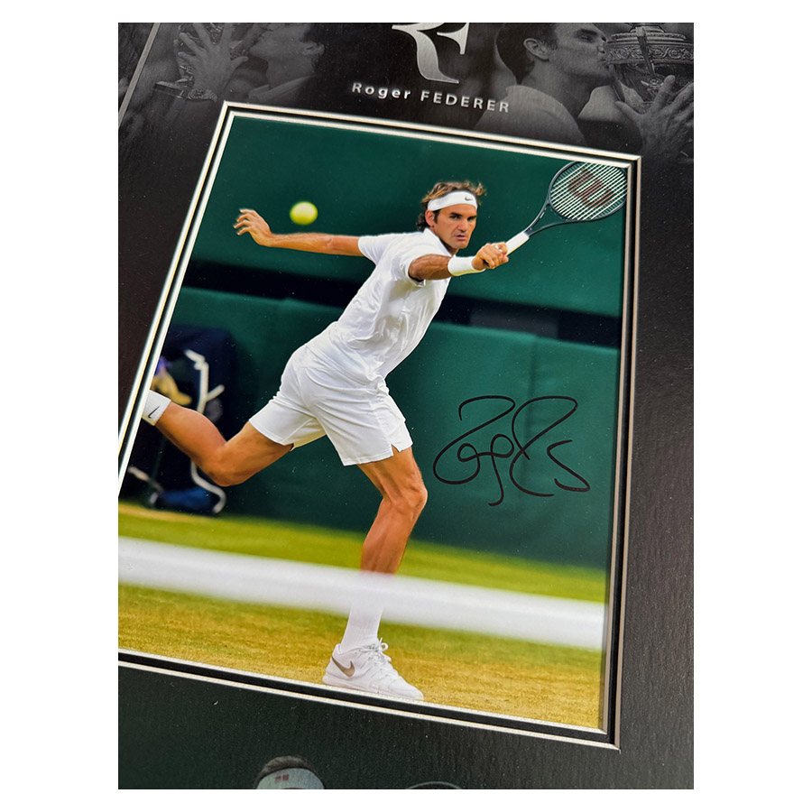 Roger Federer Signed Photo Display - Wimbledon Legacy