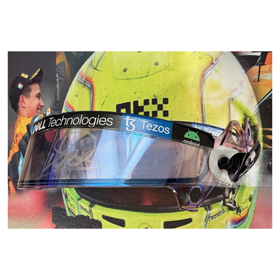 Lando Norris Signed & Used Race Visor - Framed Display McLaren F1 - Image 3