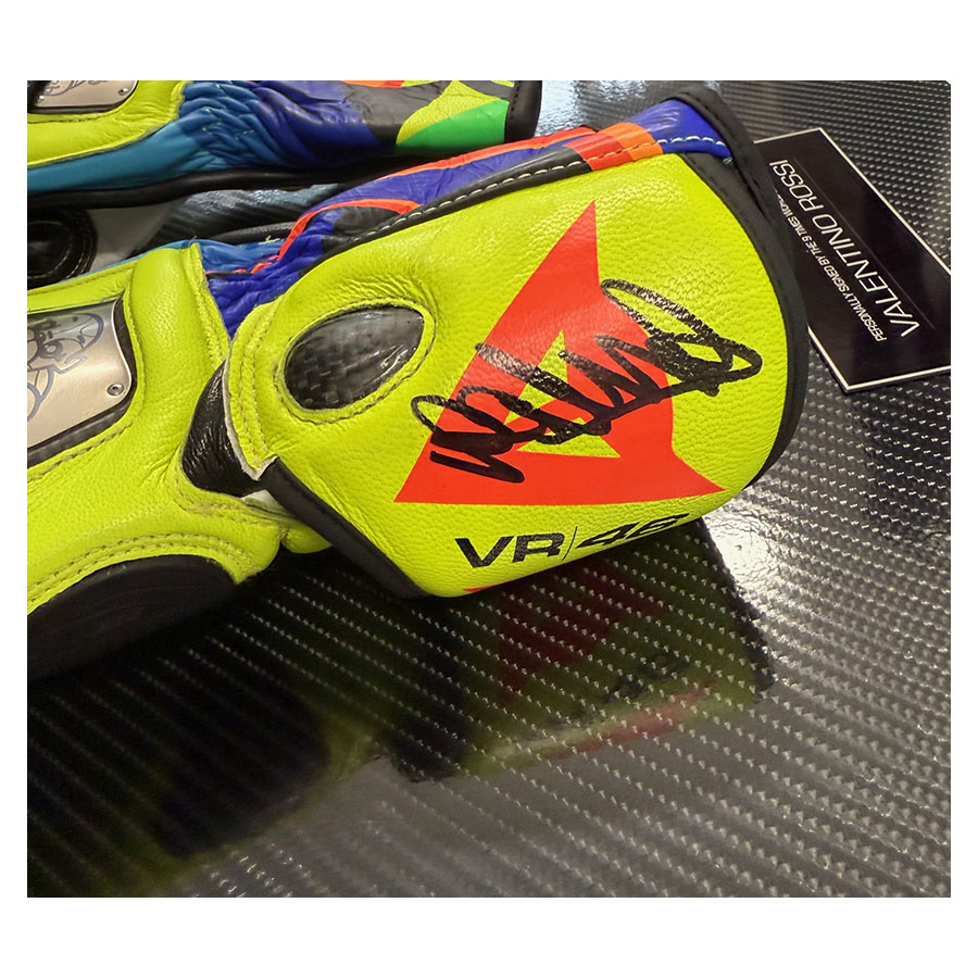 Valentino Rossi Signed Dainese Gloves MotoGP Framed Display