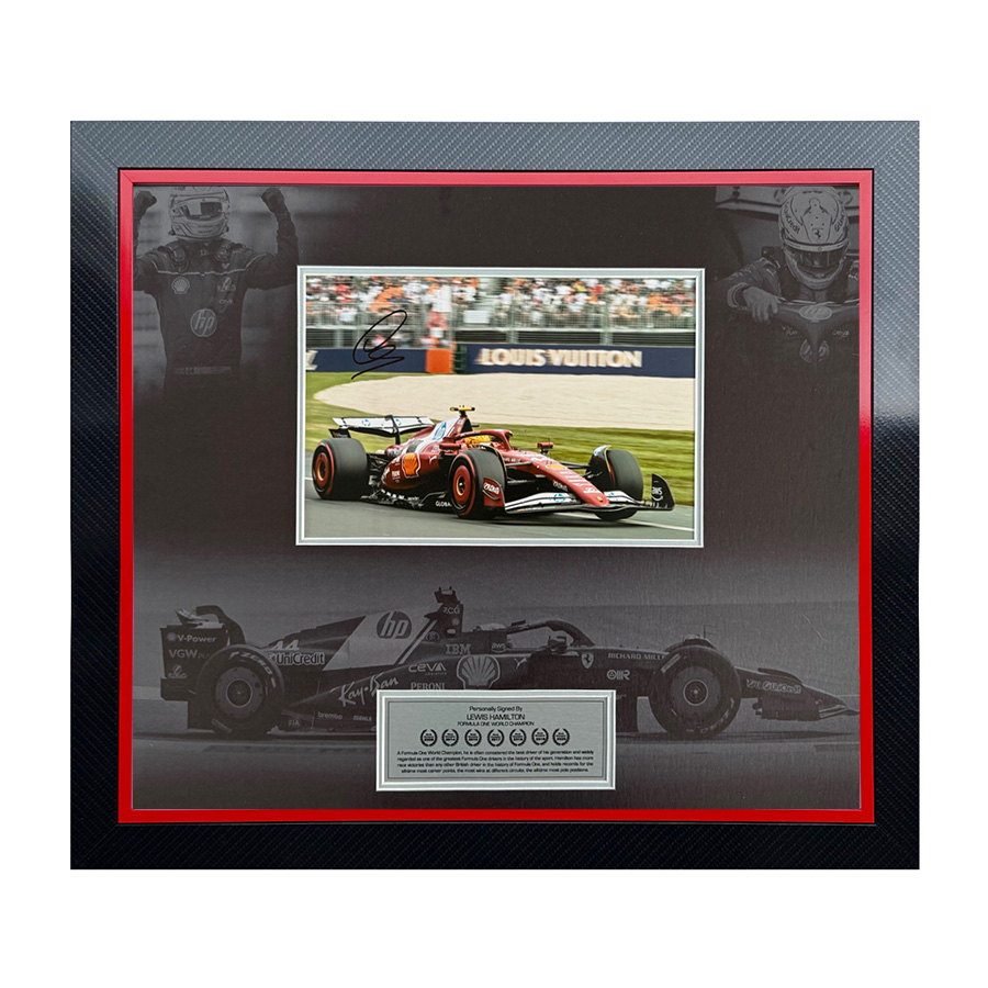 Lewis Hamilton Signed Photo Ferrari Display 1 - 7x F1 Champion