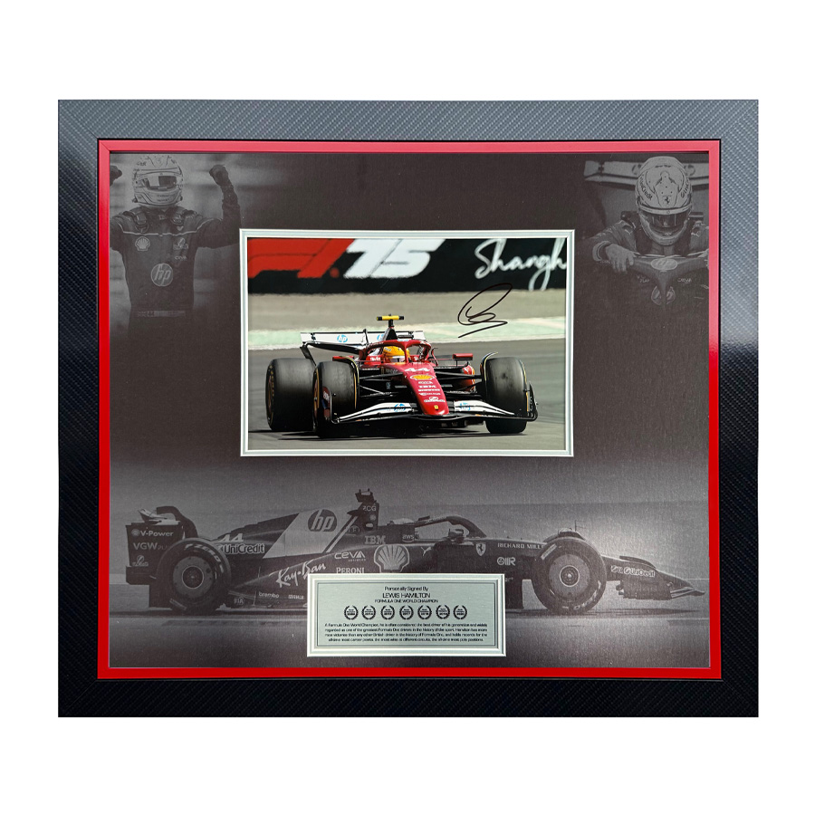 Lewis Hamilton Signed Photo Ferrari Display 2 - 7x F1 Champion