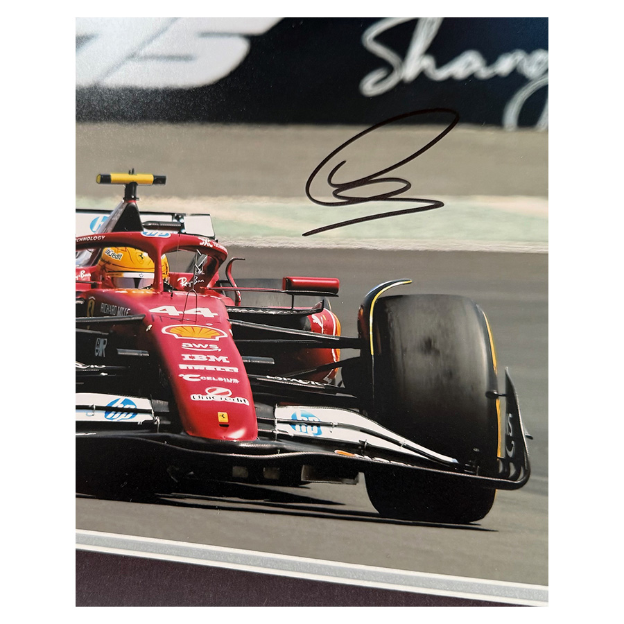 Lewis Hamilton Signed Photo Ferrari Display 2 - 7x F1 Champion