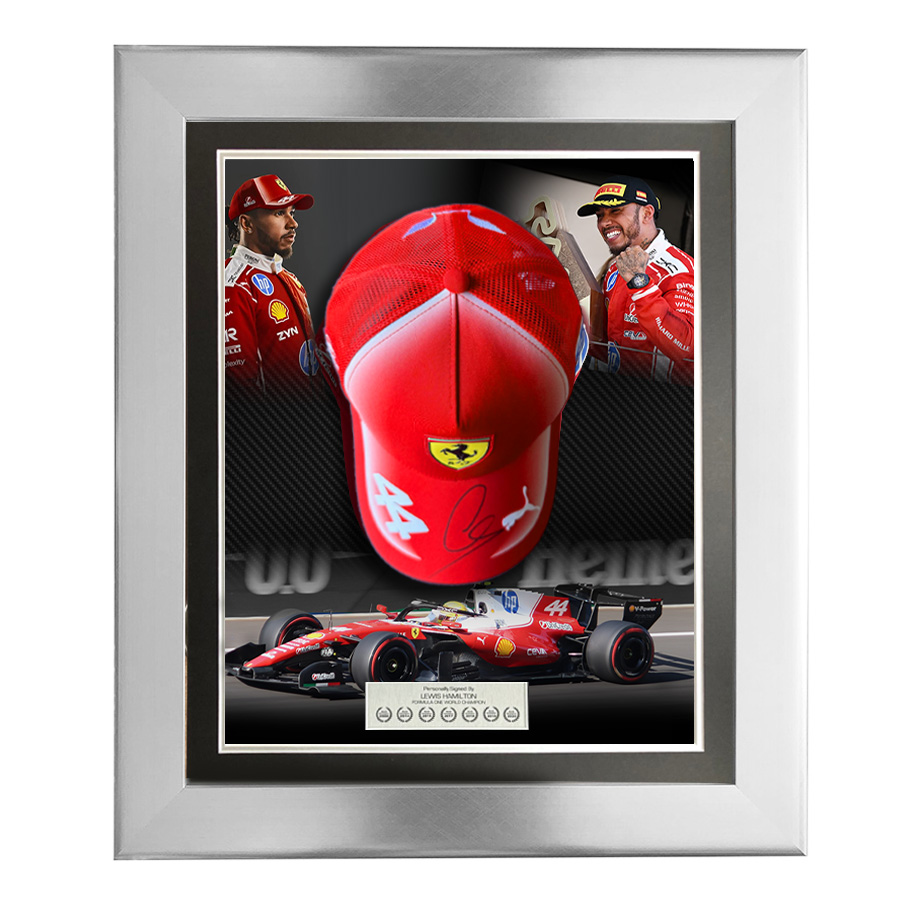 Lewis Hamilton Signed Personal Ferrari Driver Issue F1 2026 Cap Display