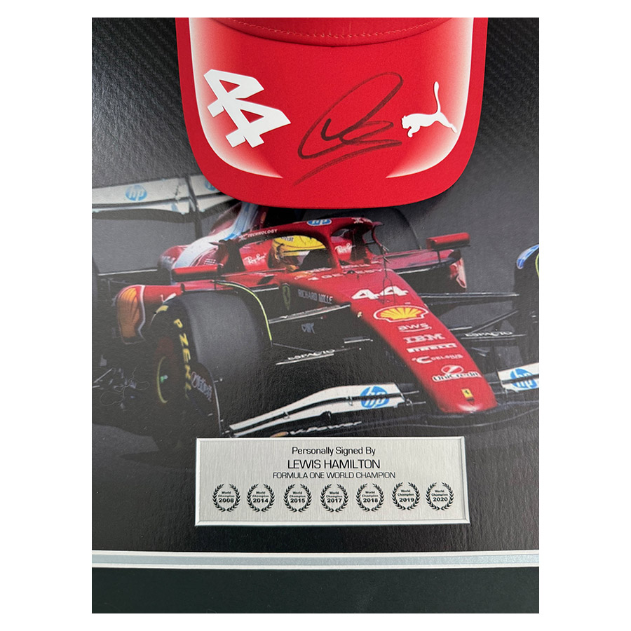 Lewis Hamilton Signed Ferrari F1 2026 Cap Display