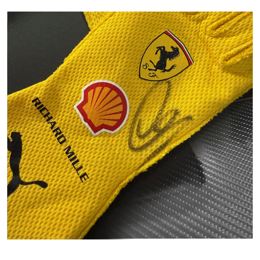 Lewis Hamilton Signed Ferrari F1 Silverstone GP Speedcat Gloves - Framed Display