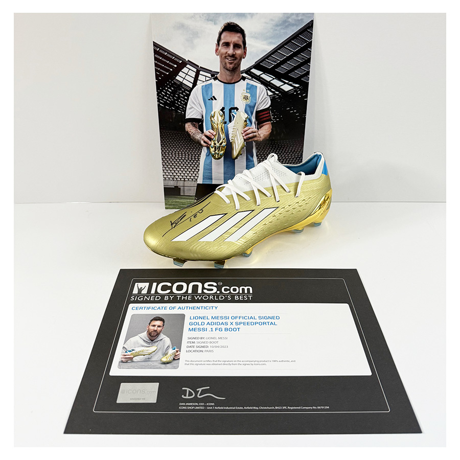 Lionel Messi signed Adidas X Speedportal Leyenda Messi 2022 World Cup Boot - Very Rare - Image 3