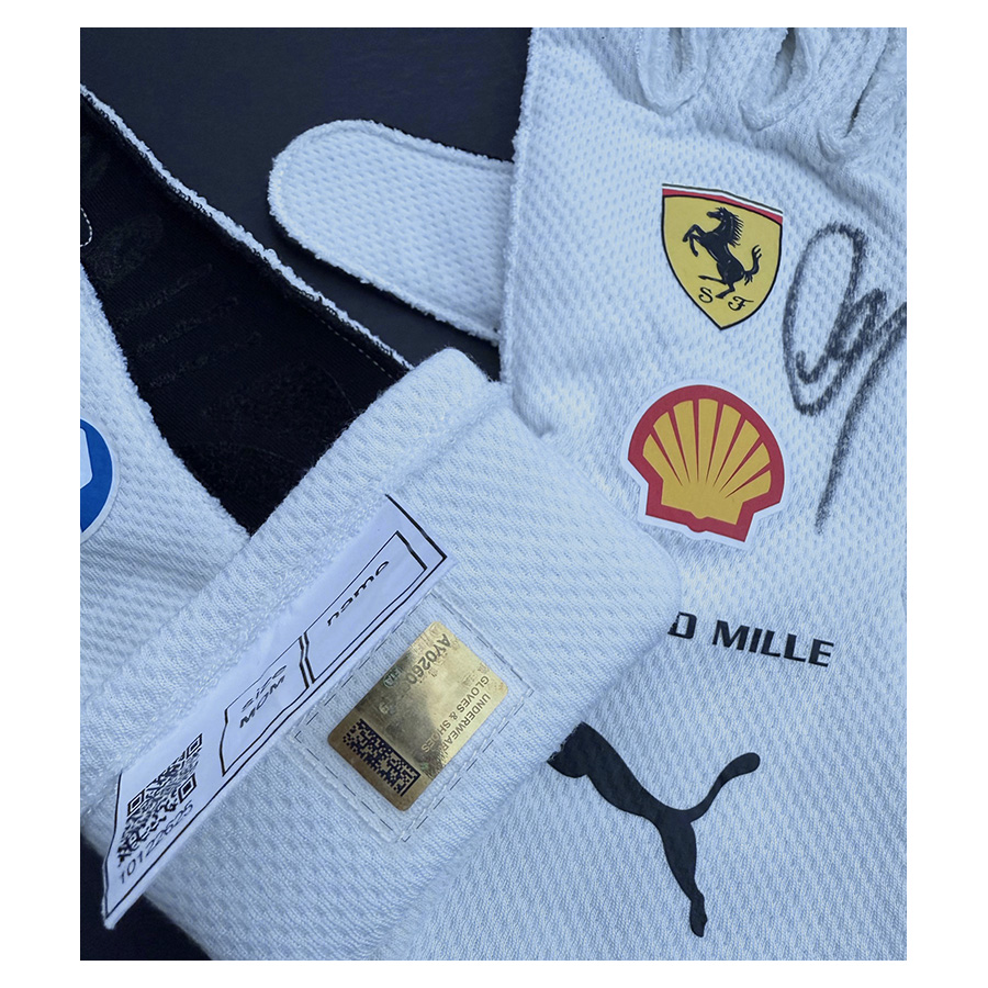 Lewis Hamilton Signed Ferrari F1 Miami GP Speedcat Gloves - Framed Display